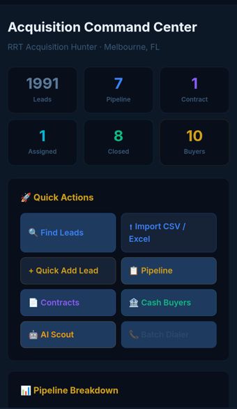 Dashboard + quick actions