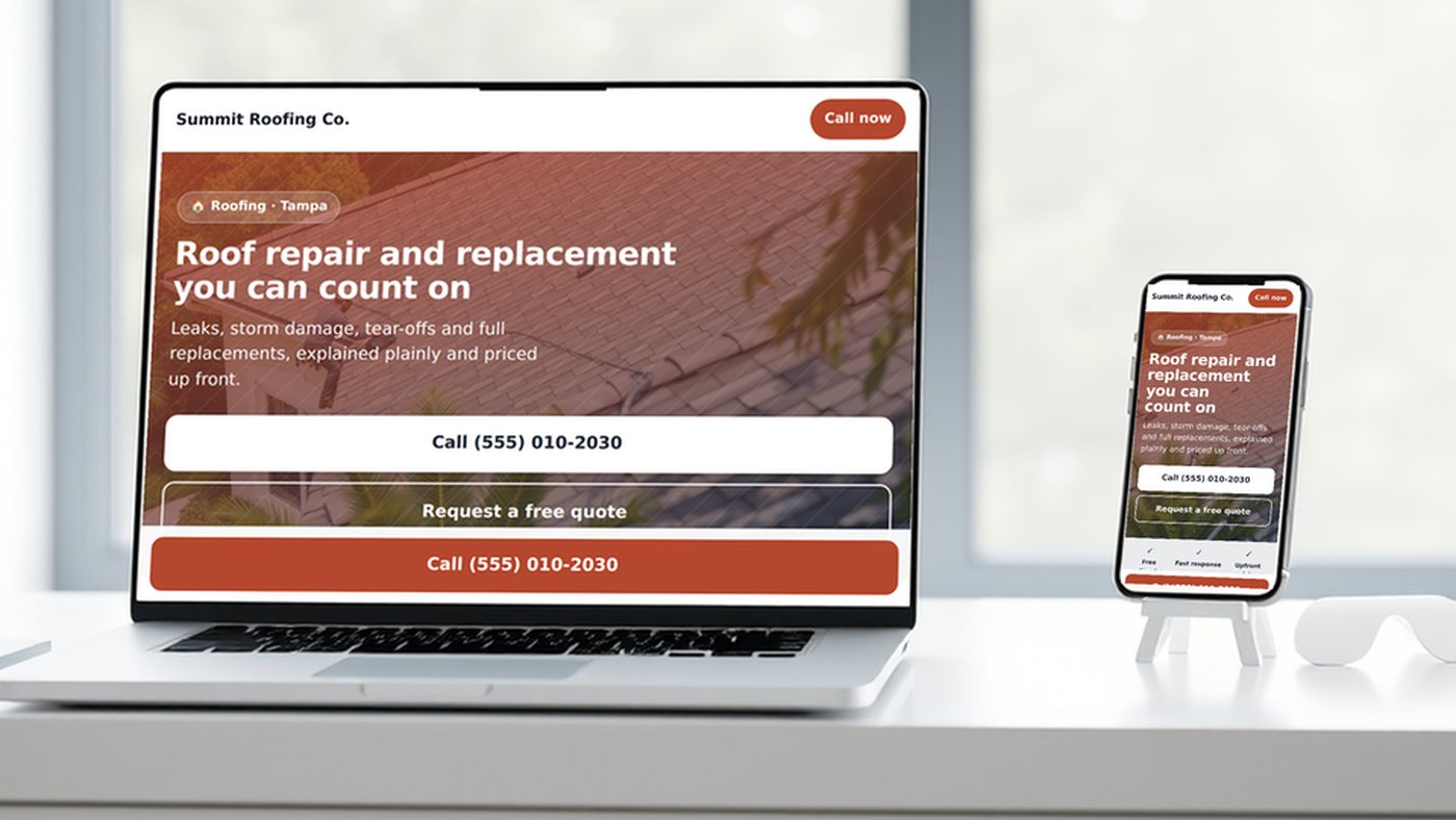 Your custom website on a laptop and phone